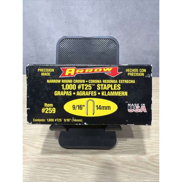 ARROW T25 #259 9/16" 14mm Staples (1 Box/1000 per box) - Picture 1 of 5
